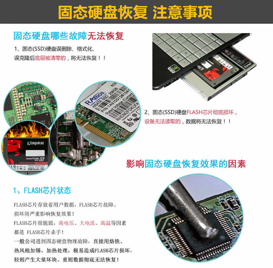 固态硬盘恢复注意事项：高温、高压、大电流，请勿随意拆焊